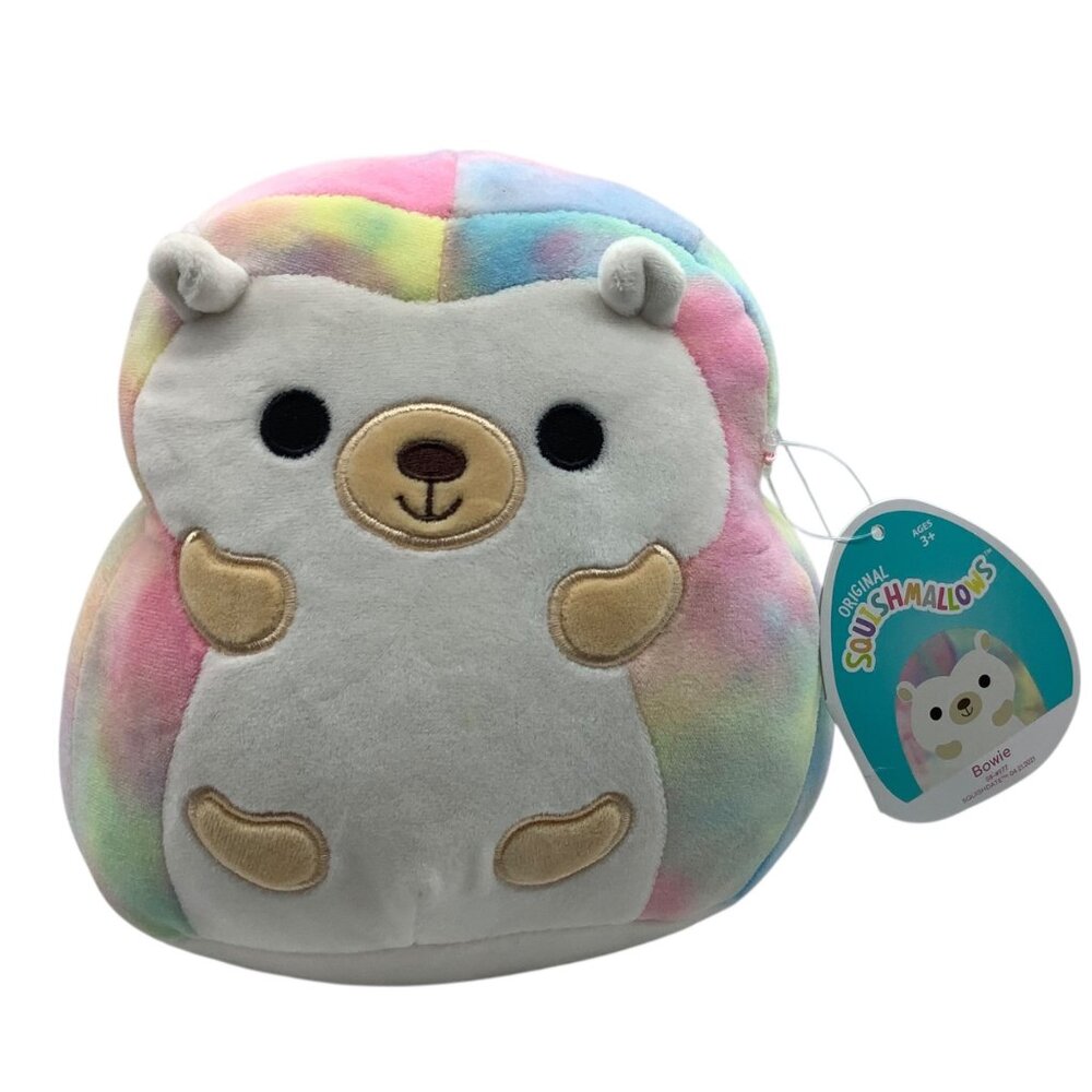 Original‎ Squishmallows Bowie Sleepy Hedgehog Pastel Rainbow Plush Toy 9” NEW